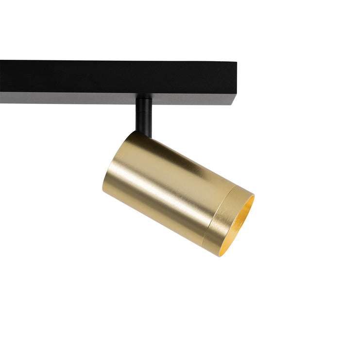 QAZQA Plafondspot zwart met goud verstelbaar 2-lichts - Jeana Luxe