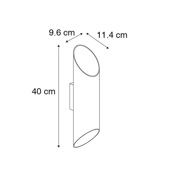 QAZQA Smart wandlamp zwart 9,6 cm incl. 2 Wifi GU10 - Organo