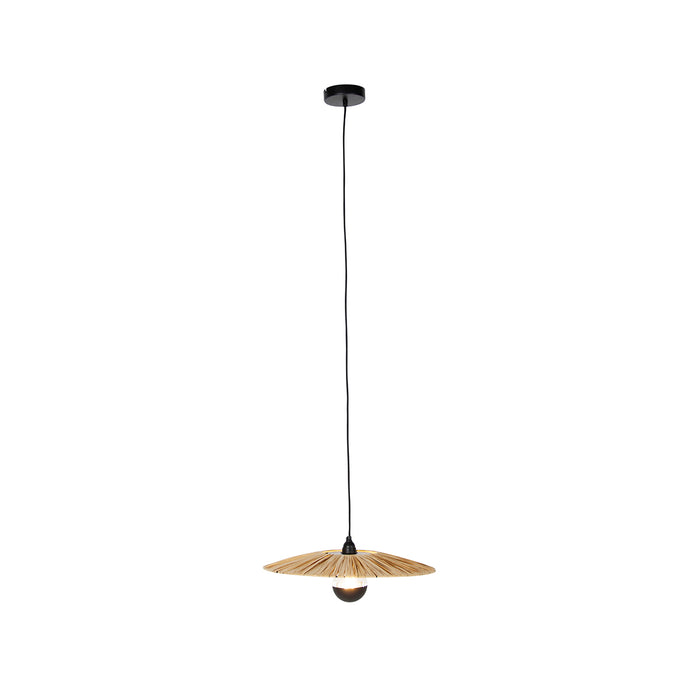 QAZQA Landelijke hanglamp zwart met touw 45 cm - Leia