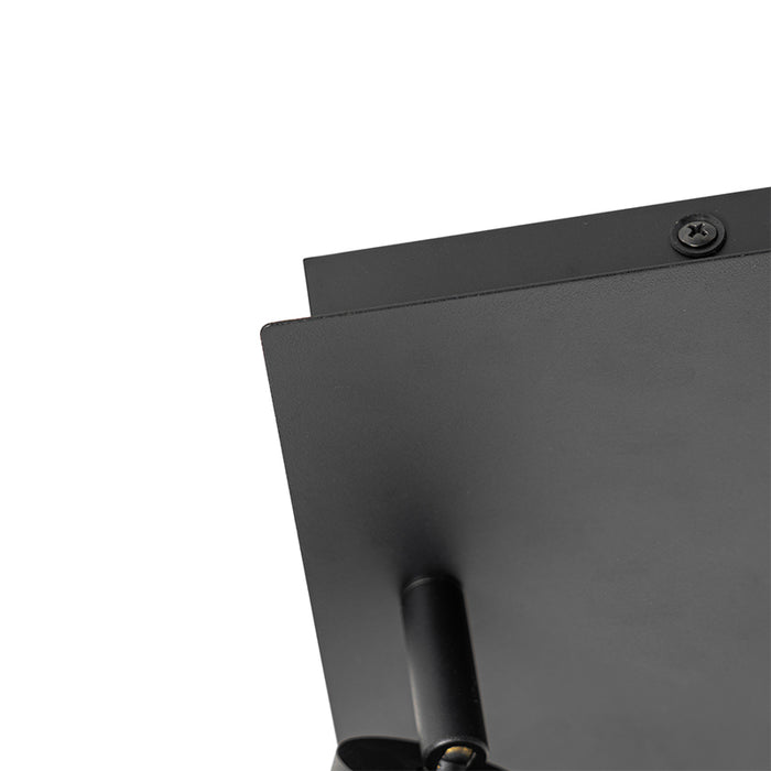 QAZQA Moderne badkamer spot zwart vierkant 2-lichts IP44 - Ducha