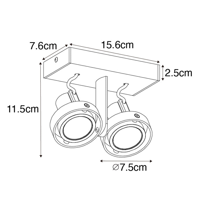 QAZQA Moderne plafondspot wit 2-lichts GU10 50mm - Master