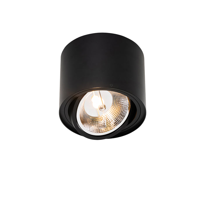 QAZQA Moderne plafondspot zwart draai- en kantelbaar AR111 - Rondoo