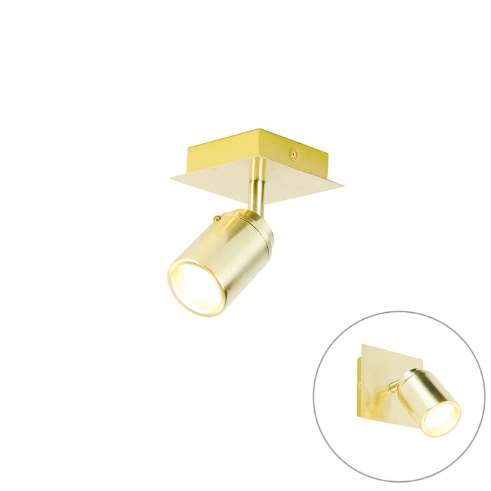 QAZQA Moderne badkamer spot messing vierkant IP44 - Ducha