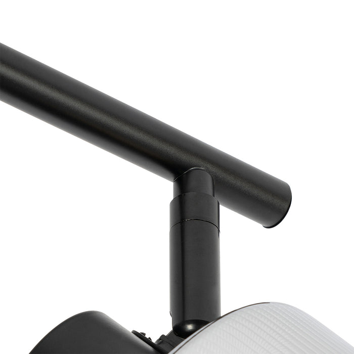 QAZQA Plafondspot zwart met smoke glas 3-lichts verstelbaar - Laura