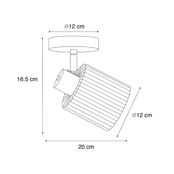 QAZQA Art Deco plafondspot goud met glas verstelbaar - Laura