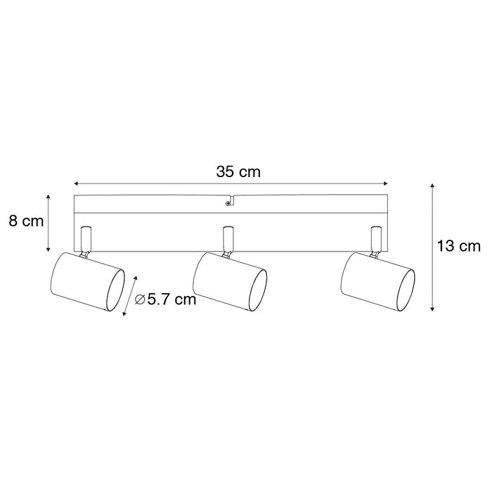 QAZQA Smart plafondlamp zwart rechthoekig incl. 3 Wifi GU10 - Jeana