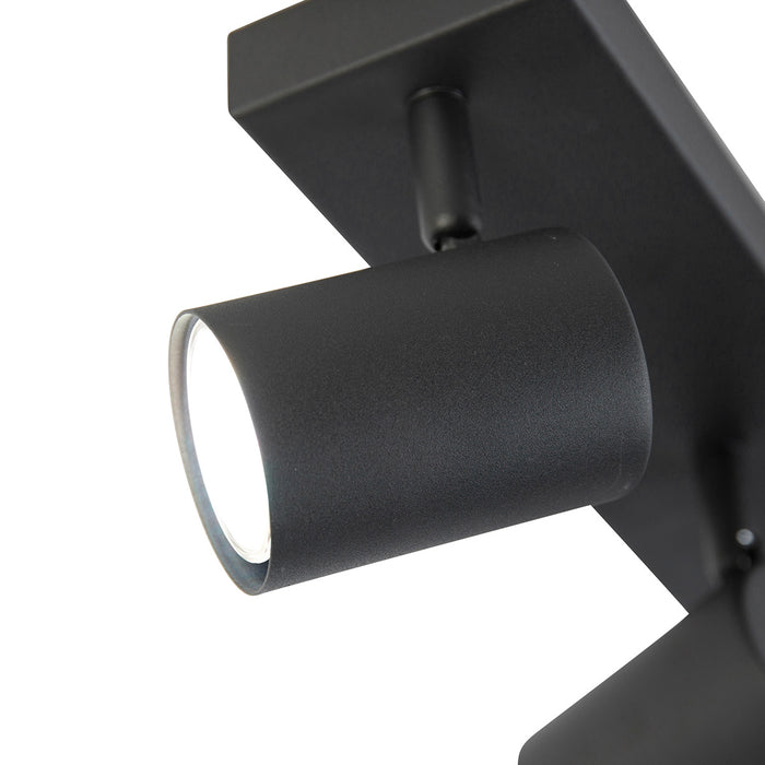 QAZQA Smart plafondlamp zwart rechthoekig incl. 3 Wifi GU10 - Jeana