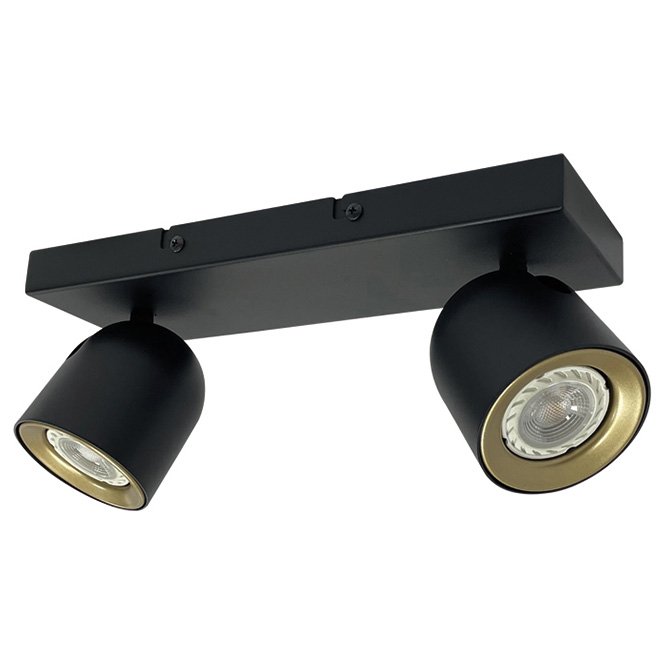 Freelight Spot Solare Zwart - Goud GU10 2 Lichts Balk