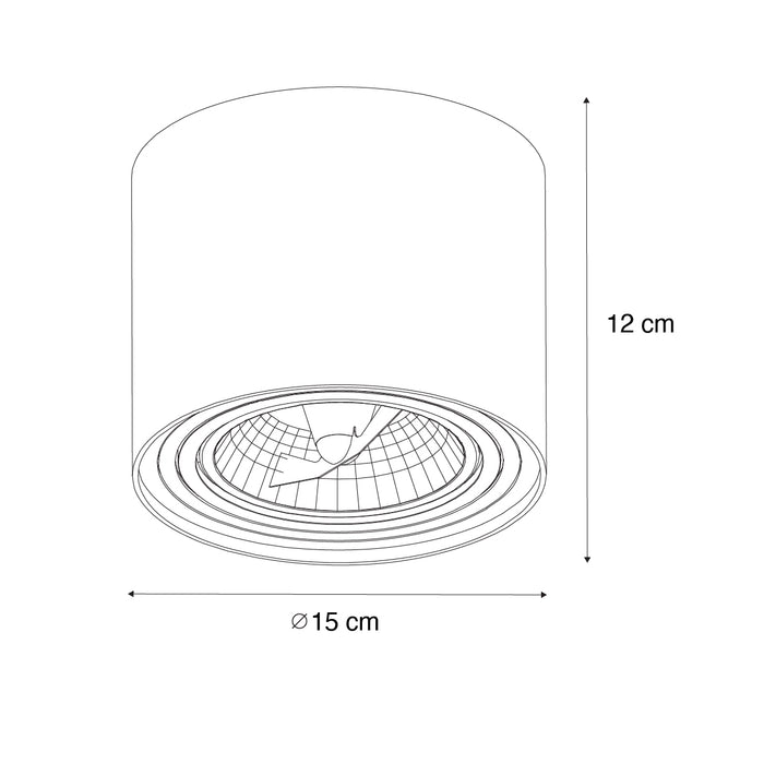 QAZQA Moderne plafondspot wit draai- en kantelbaar AR111 - Rondoo Up