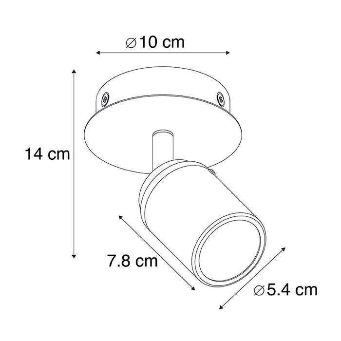 QAZQA Smart badkamer spot zwart IP44 incl. Wifi GU10 - Ducha