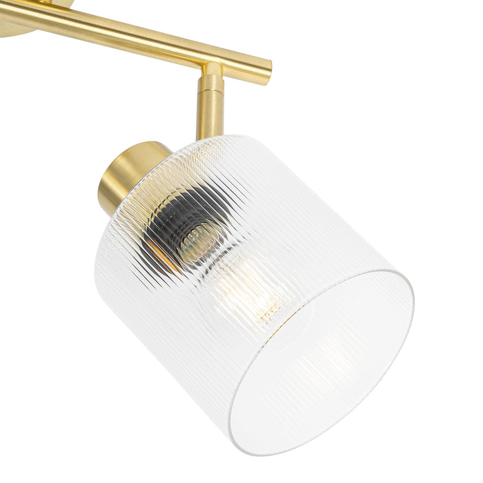 QAZQA Plafondspot goud met glas 2-lichts verstelbaar - Laura