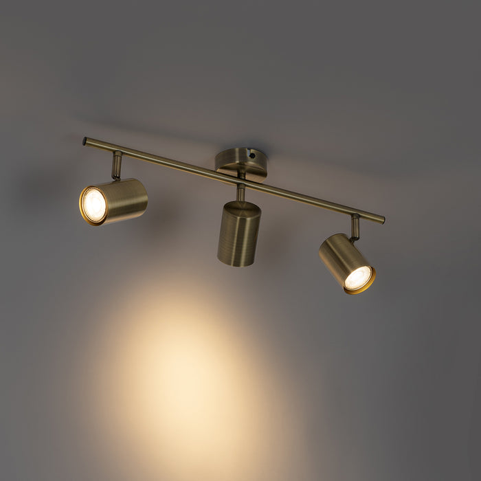 QAZQA Moderne spot brons kantelbaar 3-lichts - Jeana