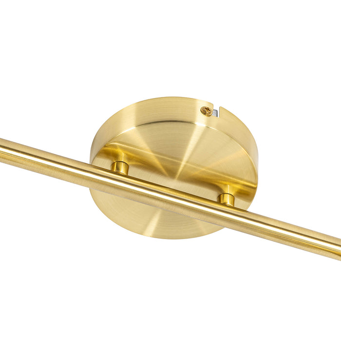 QAZQA Plafondspot goud met glas 2-lichts verstelbaar - Laura