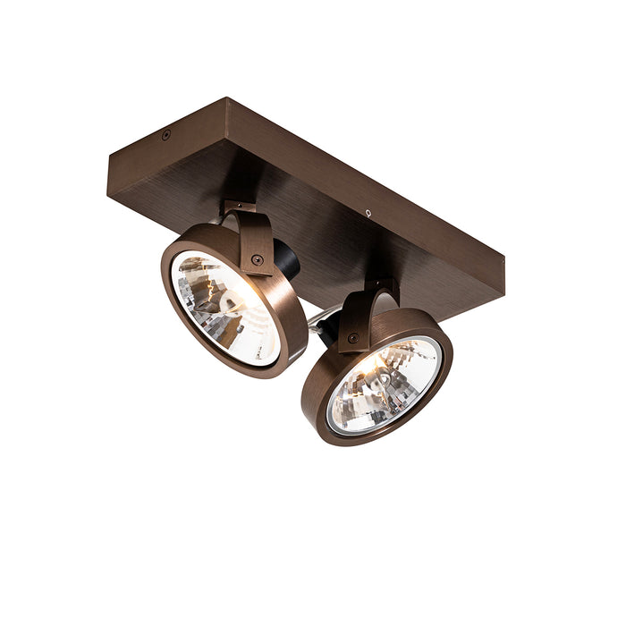 QAZQA Design spot donkerbrons 2-lichts draai en kantelbaar - Go