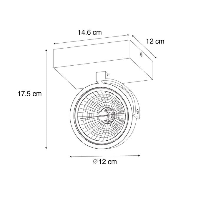 QAZQA Design spot donkerbrons draai en kantelbaar - Go