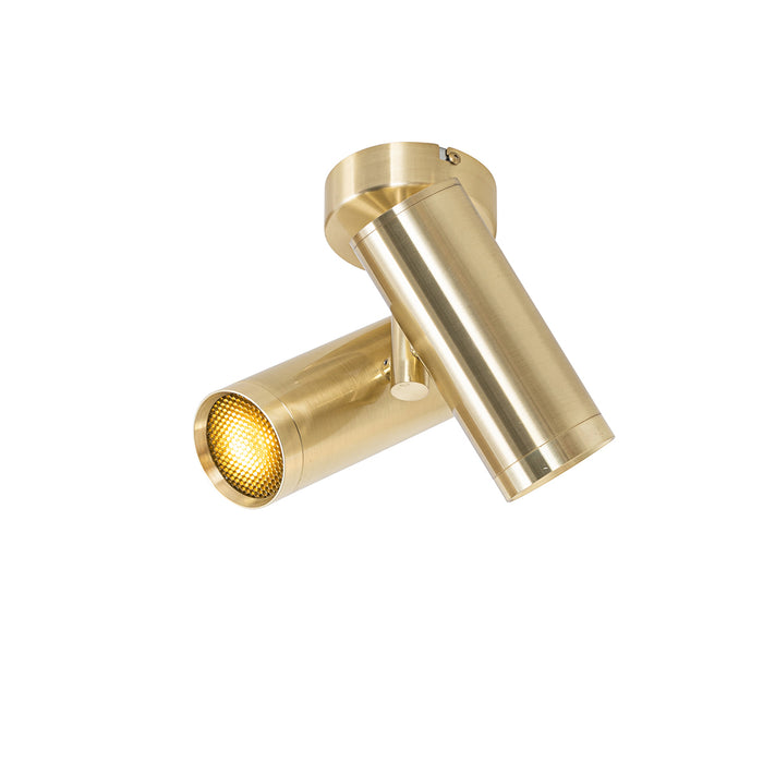 QAZQA Design spot goud verstelbaar 2-lichts - Scopio Honey