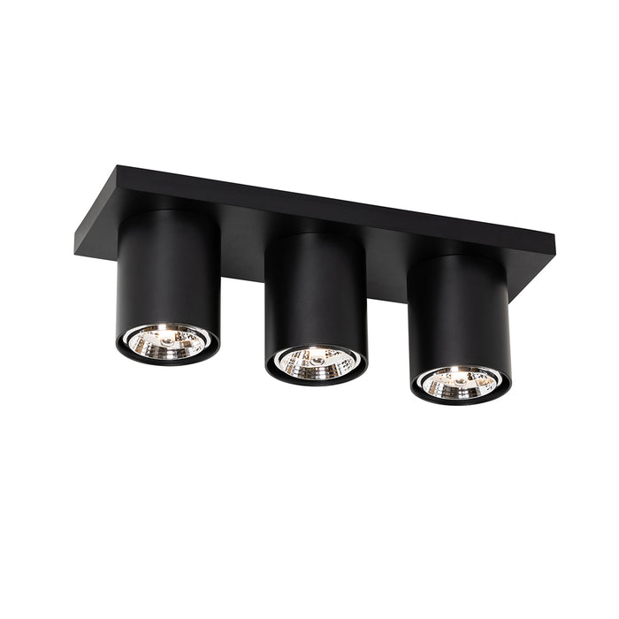 QAZQA Moderne plafondspot zwart 3-lichts - Tubo