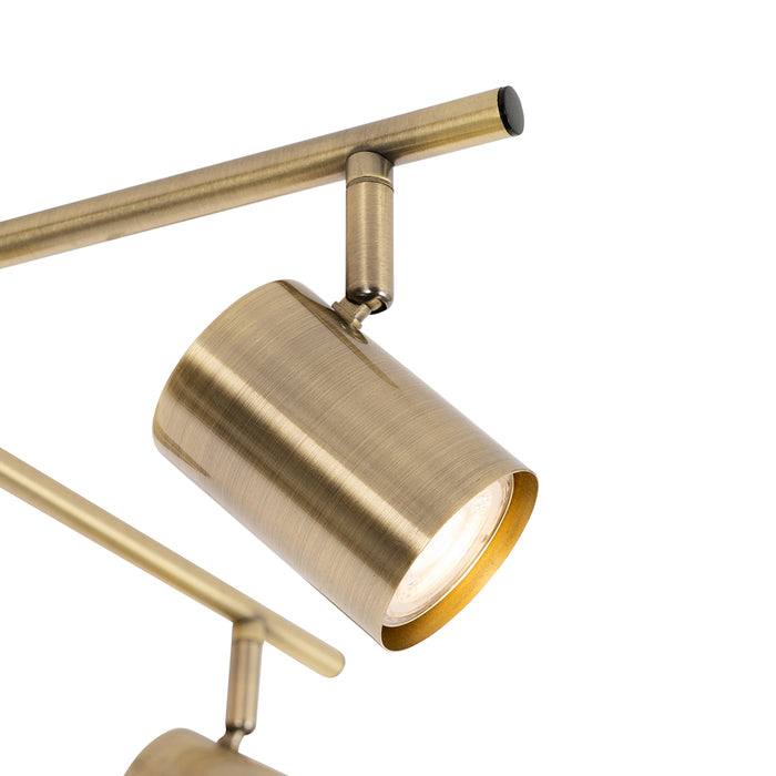 QAZQA Moderne plafondlamp brons 5-lichts verstelbaar rechthoekig -