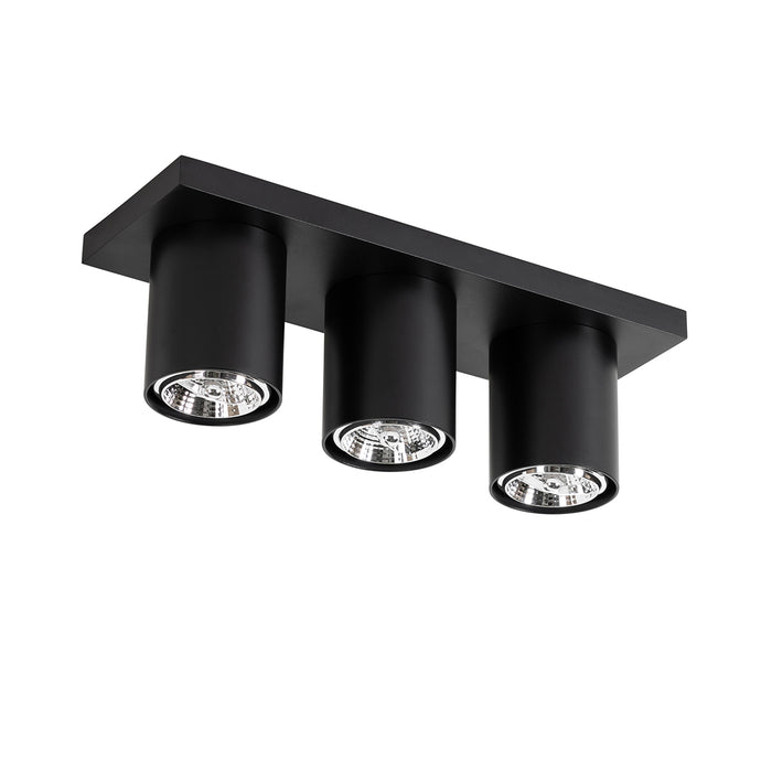 QAZQA Moderne plafondspot zwart 3-lichts - Tubo