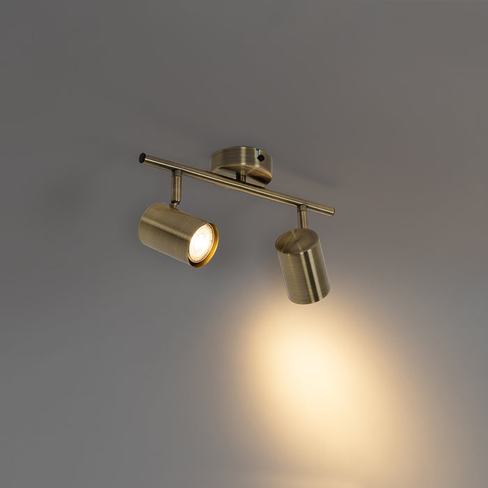 QAZQA Moderne spot brons kantelbaar 2-lichts - Jeana
