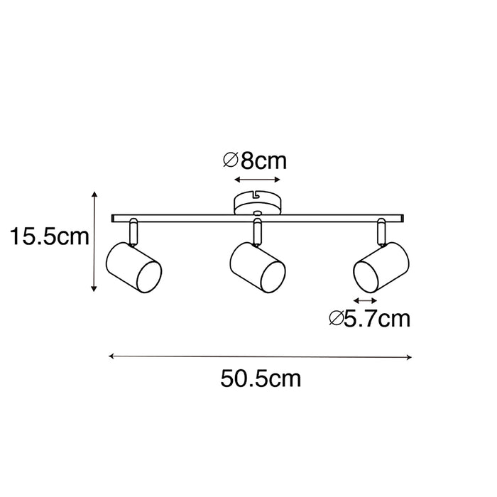QAZQA Smart plafondlamp messing verstelbaar incl. 3 Wifi GU10 - Jeana