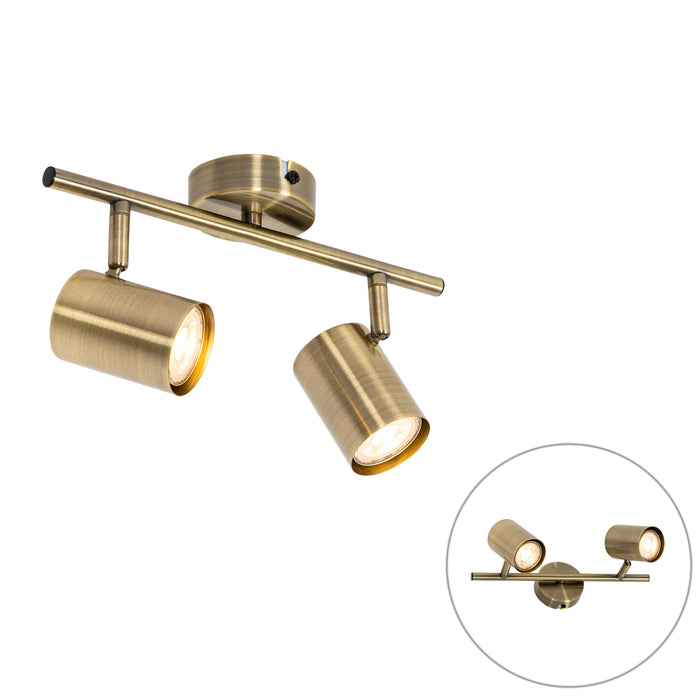 QAZQA Moderne spot brons kantelbaar 2-lichts - Jeana