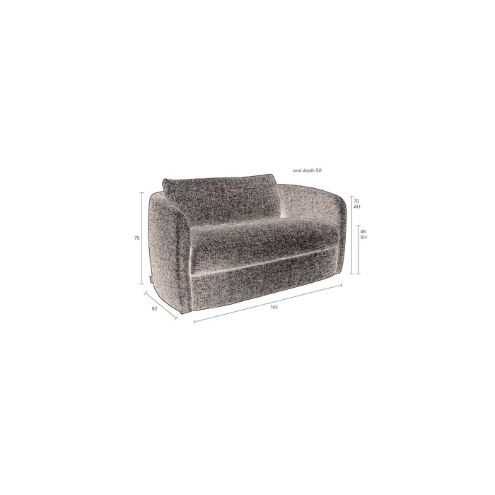 Dutchbone Boho Bank Stone - Grijs