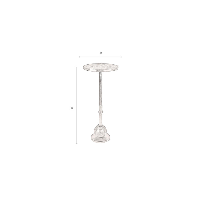 Dutchbone Everest Bijzettafel Rond 25 cm Marmer Groen| Goud