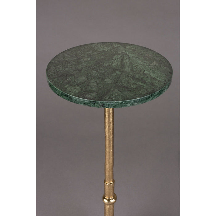 Dutchbone Everest Bijzettafel Rond 25 cm Marmer Groen| Goud