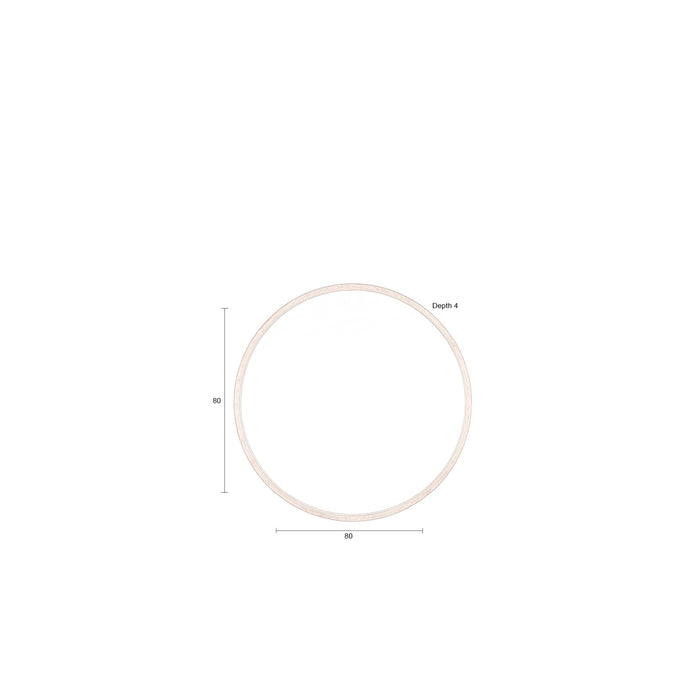 Dutchbone Caroun Spiegel| Wandspiegel Rond Groot 80x80 Hout - Bruin