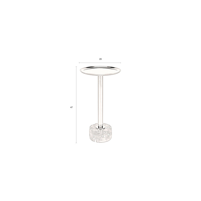 Dutchbone Pose Bijzettafel Rond 25 cm Metaal| Marmer Bruin