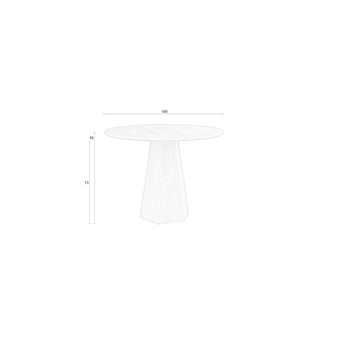 Zuiver Pilar Eettafel Rond100 cm Hout Beige