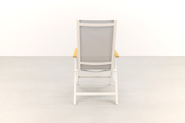 Hartman Napoli verstelbare tuinstoel - Teak armleuning - wit