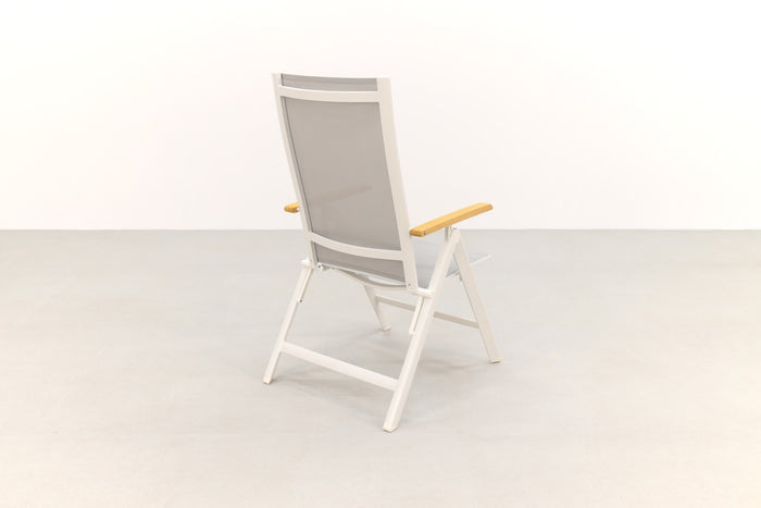 Hartman Napoli verstelbare tuinstoel - Teak armleuning - wit