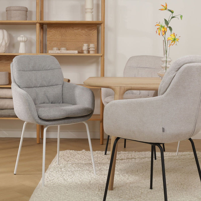 Nolon Nora-Mia Eetkamerstoel Grijs - met Armleuning - Zwart