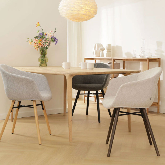 Nolon Nena-Otis Eetkamerstoel Beige - met Armleuning - Walnoot