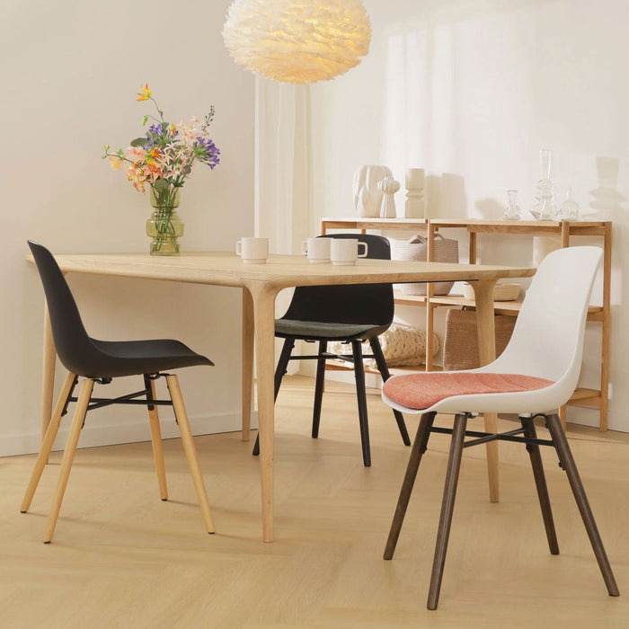 Nolon Nena-Liv Eetkamerstoel Zwart - Okergeel Kussen - Walnoot