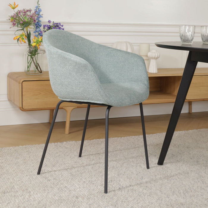 Nolon Nora-Otis Eetkamerstoel Zacht Groen - met Armleuning - Zwart