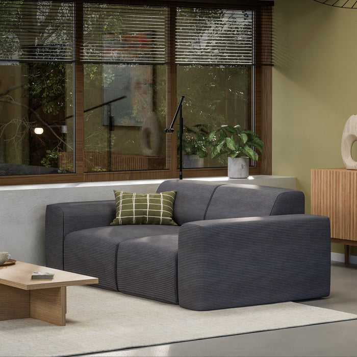 NADUVI Collection Nina 2-zitsbank - Ribstof - Antraciet