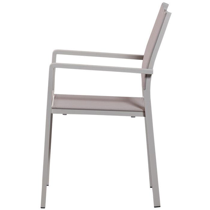 WOOOD Fowl Tuinstoel - Aluminium|Textileen - Zand - Set van 2