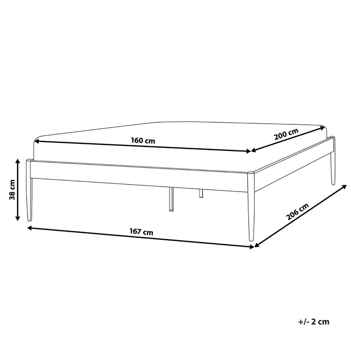 Beliani - VAURS - Tweepersoonsbed - Zwart - 160 x 200 cm - Staal