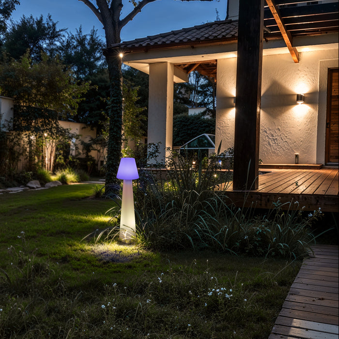 QAZQA Design buiten vloerlamp mushroom wit IP44 - Katrijn
