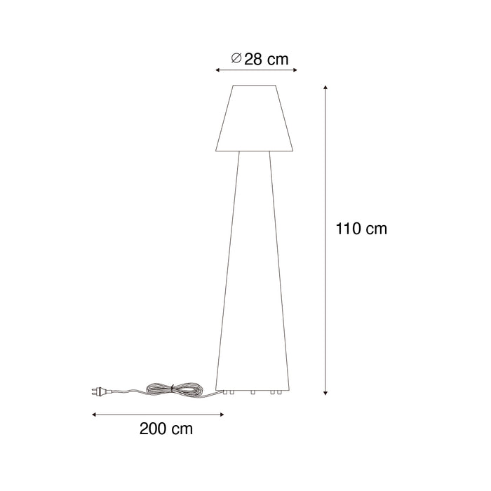 QAZQA Design buiten vloerlamp mushroom wit IP44 - Katrijn