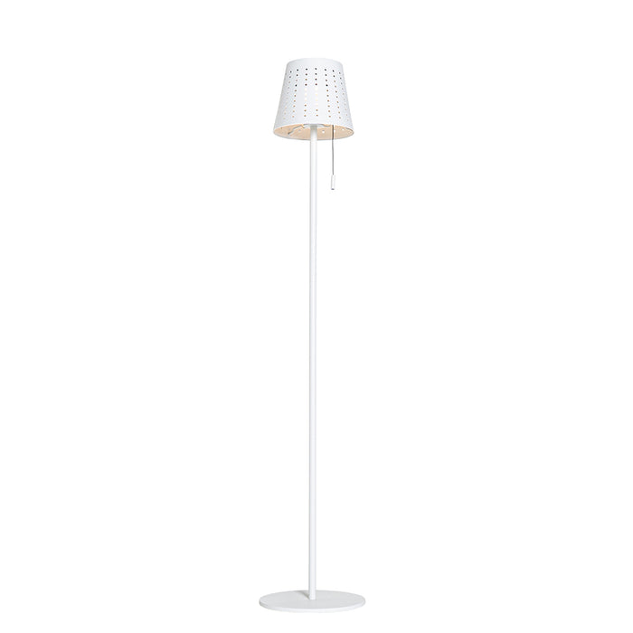QAZQA Buiten vloerlamp wit incl. LED 3-staps dimbaar op solar - Ferre