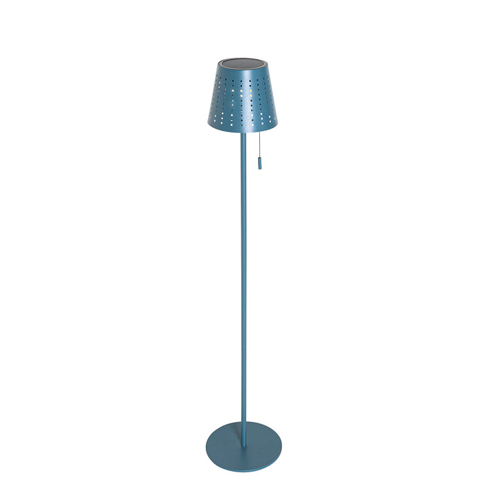 QAZQA Buiten vloerlamp blauw incl. LED 3-staps dimbaar op solar -