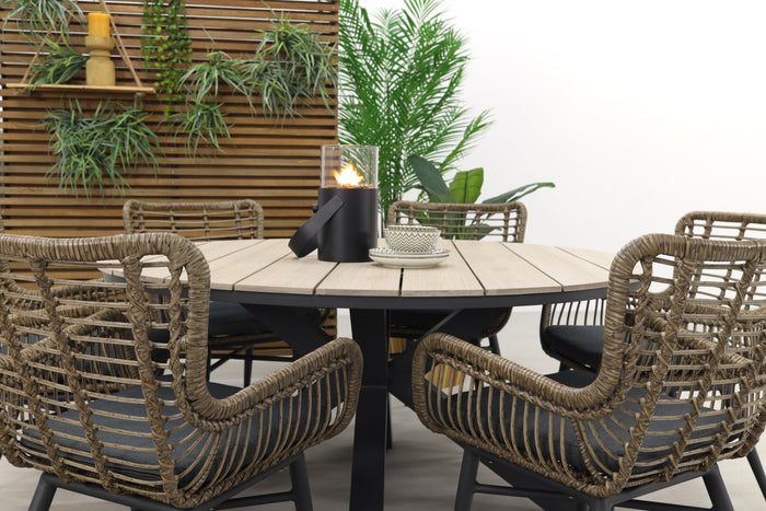 Jasmine natural | Garden Impressions Edison 148 cm. - ronde tuinset