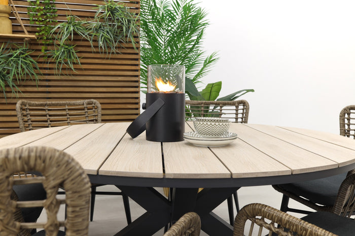 Jasmine natural | Garden Impressions Edison 148 cm. - ronde tuinset