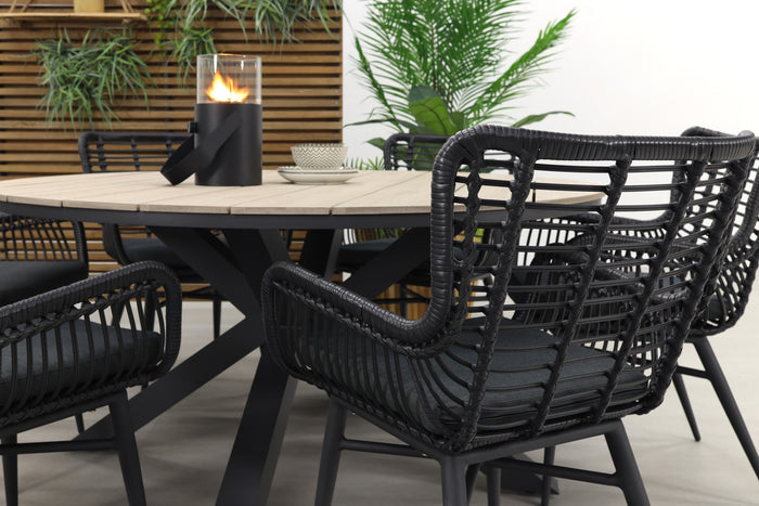 Garden Impressions Edison 148 cm. - ronde tuinset | Jasmine black