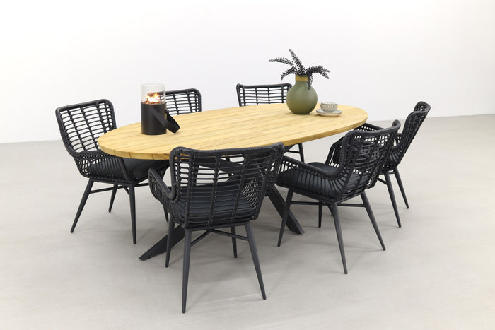 4 Seasons Outdoor - Jasmine black|Taste Prado Ellips 240x115 cm