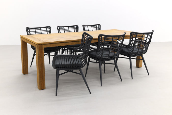 VDG Jasmine black|Rome brown 240 cm. tuinset - 7-delig